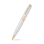 Sheaffer 300 Ballpoint Pen Gift Set - Bright Chrome Gold Trim with A5 Notebook - Picture 1